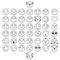 Smilies vector icons. Each grouped.