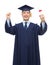 Smiling adult student in mortarboard with diploma