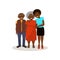 Smiling Afro American black elderly couple and their adult daughter posing together, happy family concept vector