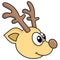 Smiling animal head emoticon, doodle kawaii. doodle icon image