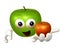 Smiling apple cartoon figure