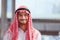 smiling arabian or arab man business portrait, close up shot background