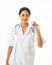 Smiling  Asia Woman Doctor, with stethoscope isolated