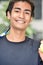 Smiling Athletic Minority Tennis Player