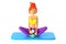 Smiling attractive fitness woman sitting in lotus pose 3D render