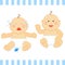 Smiling baby and unhappy vector on white background