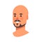 Smiling bald man head avatar beautiful human face male cartoon character portrait