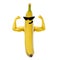 Smiling banana with glasses with strong arms. Source of protein. Concept of healthy nutrition.Isol