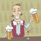 Smiling barman