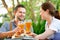 Smiling bavarian couple at Oktoberfest