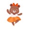 Smiling Bear Character Wearing Ballet Skirt Dancing Vector Illustration