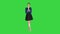 Smiling beautiful business woman clapping hands on a Green Screen, Chroma Key.