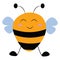 A smiling bee vector or color illustration