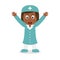 Smiling Black Female Nurse Character