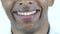 Smiling Black Man Lips Close Up