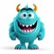 Smiling Blue Monster: Photorealistic Renderings And Detailed Character Design