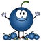 Smiling Blueberry Cartoon Face