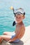 Smiling boy with snorkeling gear