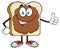 Smiling Bread Slice Character With Peanut Butter Giving A Thumb Up