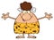Smiling Brunette Cave Woman Cartoon Mascot Character With Open Arms For A Hug