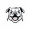 Smiling Bulldog: Iconic Symbolism In Black And White Cartoon