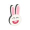 Smiling Bunny symbol. Flat Isometric Icon or Logo.