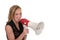 Smiling Business Woman With Megaphone 2