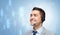 Smiling businessman in headset