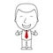 Smiling businessman line making thumbs up sign