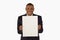 Smiling businessman presenting a picture board