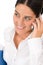 Smiling businesswoman attractive calling