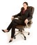 Smiling Businesswoman Sitting on a Leather Chair