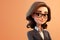 Smiling Cartoon Businesswoman in Professional Attire. Generative AI