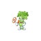 Smiling cartoon character of celery plant with megaphone
