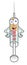 Smiling cartoon character mascot medical syringe corona virus covid-19  vaccine