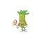 Smiling cartoon character of wasabi with megaphone