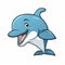 Smiling Cartoon Dolphin Vector Illustration