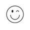 Smiling Cartoon Face Wink Positive People Emotion Icon