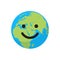 Smiling cartoon flat globe