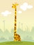 Smiling cartoon giraffe