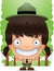 Smiling Cartoon Girl Park Ranger
