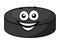 Smiling cartoon hockey puck