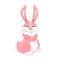 Smiling cartoon rabbit. Funny bunny. Cute hare. Vector illustration