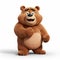 Smiling Cartoon Teddy Bear: 3d Pixar Bear On White Background