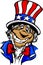 Smiling Cartoon Uncle Sam Patriotic Hat