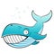 Smiling cartoon whale