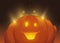 Smiling Carved Pumpkin with Light inside of it, Vector Illustration