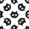 Smiling cats. Funny seamless pattern for children.