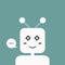 Smiling Chatbot with a speech bubble.