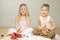 Smiling children playing with stuffed animals